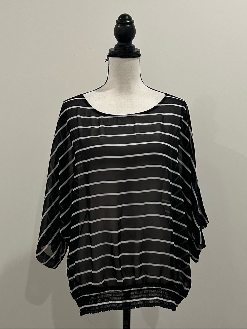 New York & Co Sheer Striped Blouse
